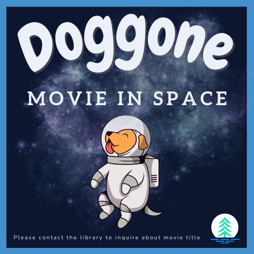 A dog in a space suit floats in outer space