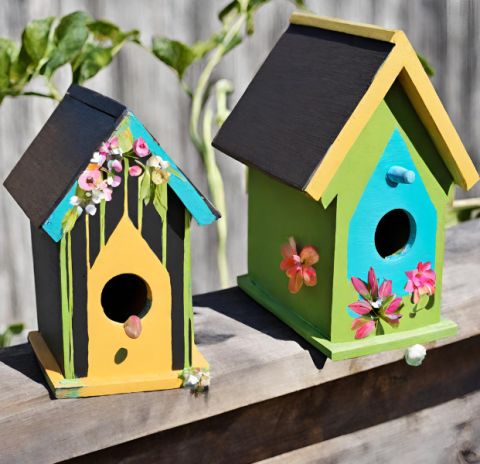 Colorful DIY Birdhouses
