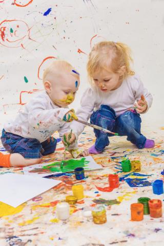 Babies painting