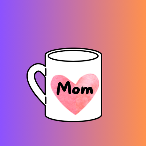 mug with mom label