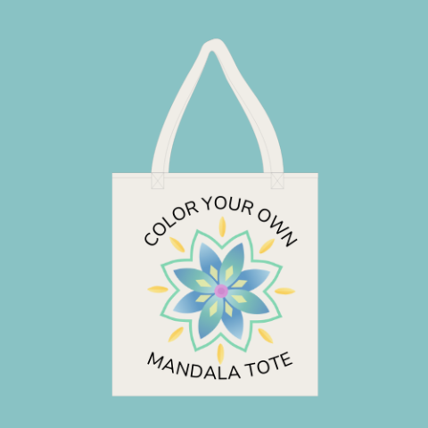 create your own mandala tote written on tote bag