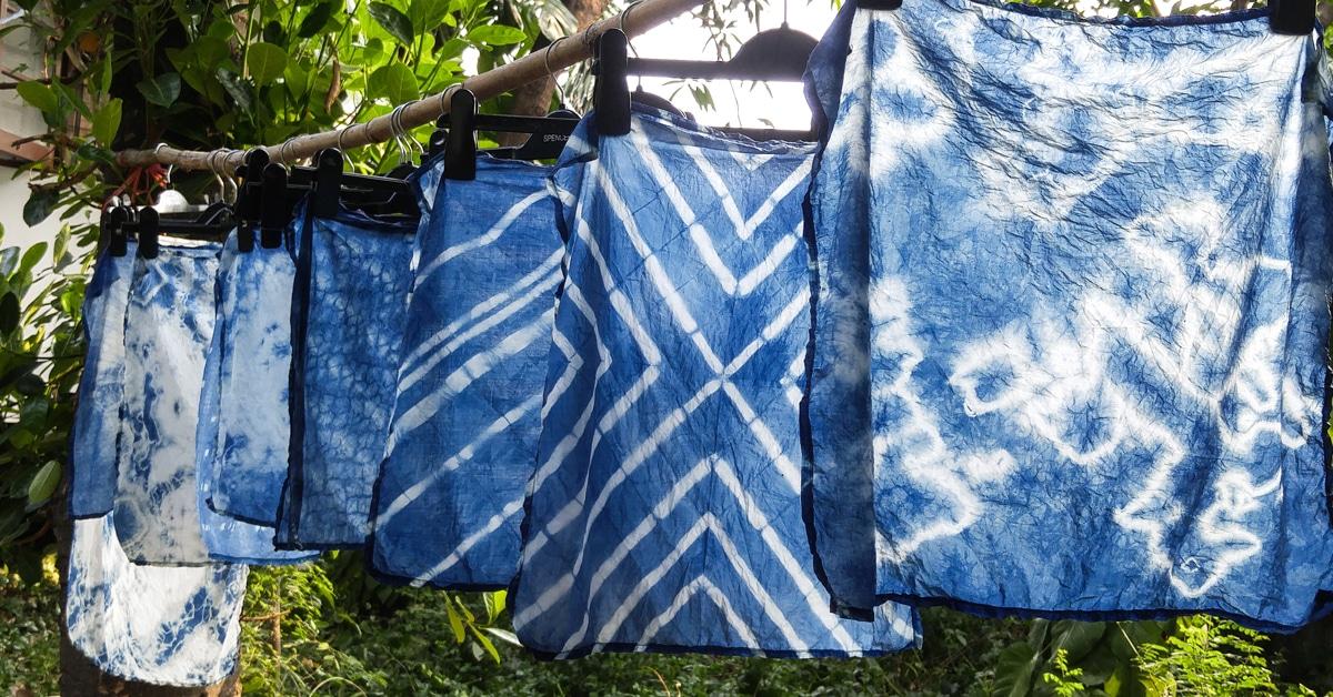 Indigo tie dyeing