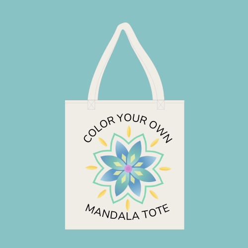 create your own mandala tote written on tote bag